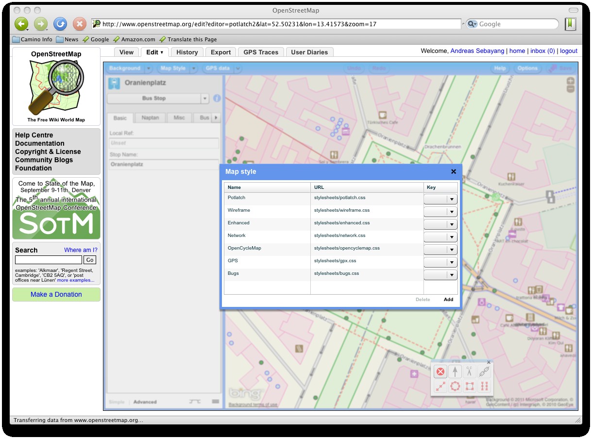 Verschiedene Kartenansichten